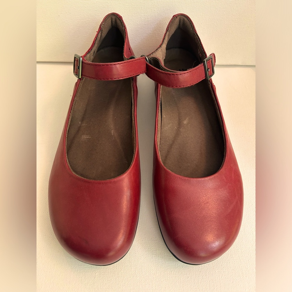 Earth Dalma Bordeaux Leather Size 8.5 Dusty Maroon